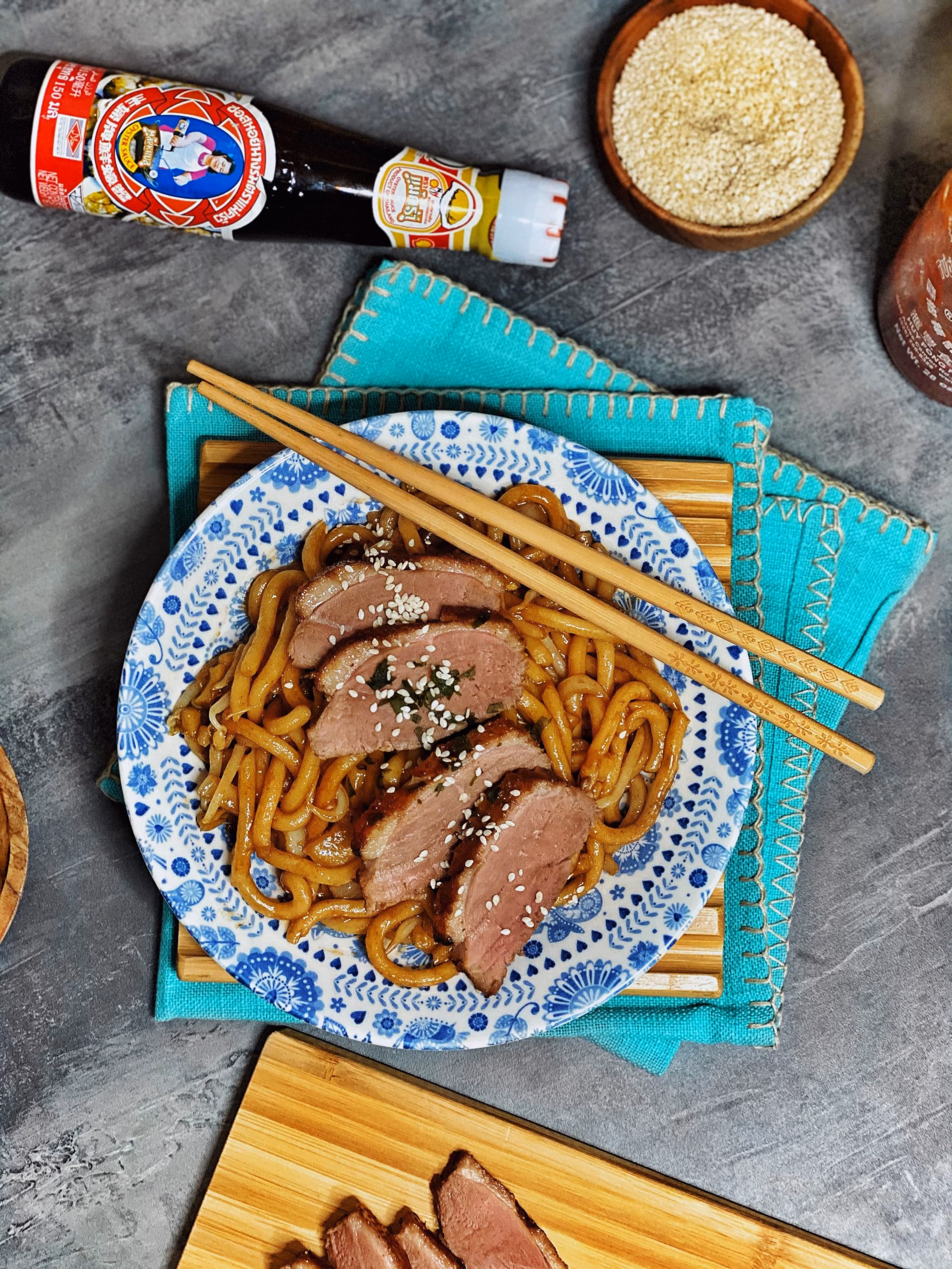 Kačacie prsia (sous vide) s udon rezancami