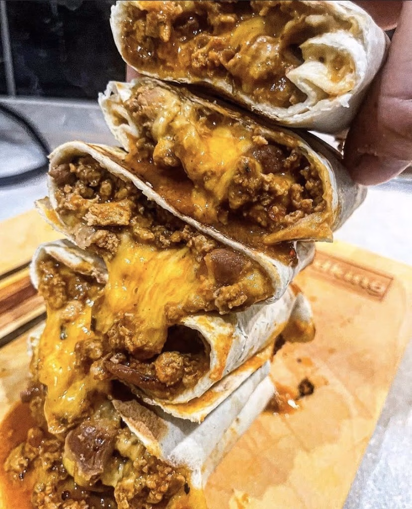 Burrito s morčacím mäsom a cheddarom